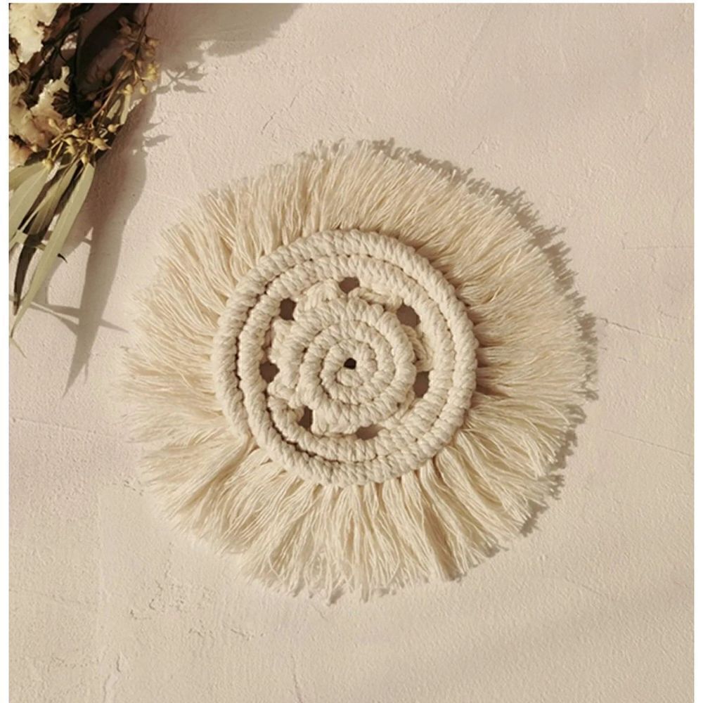 Boho Tassel Trivets Coasters. Cotton. Set of 4. NIP